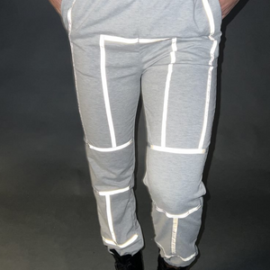 SALE80 Grijze Joggingsbroek met Reflecterende Lijnen