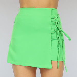 SALE80 Groene Asymmetrische Skort