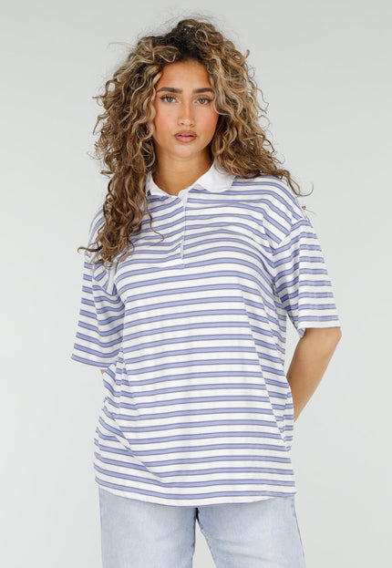 SALE80 Lichtblauw Gestreepte Polo Top