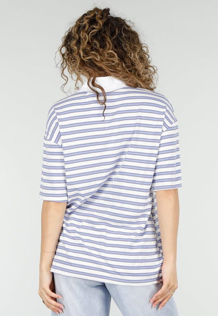 SALE80 Lichtblauw Gestreepte Polo Top