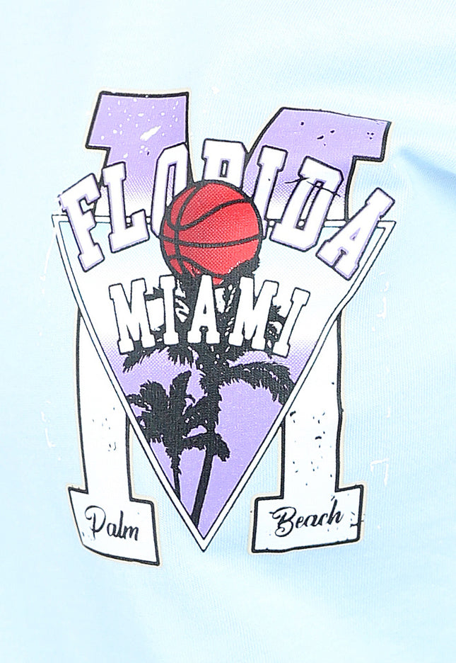 SALE80 Lichtblauw Oversized Basketbal T-Shirt