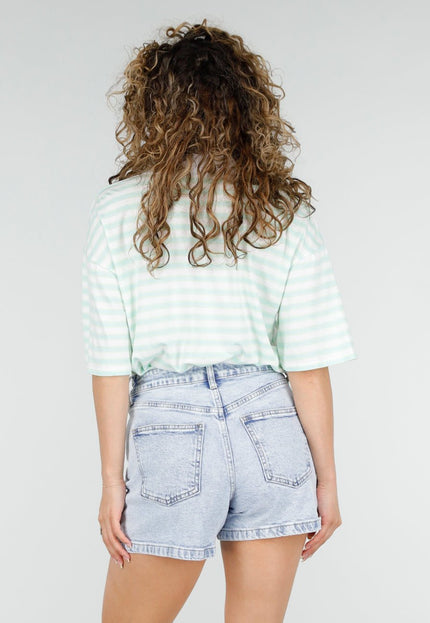 SALE80 Mintgroene Gestreepte Polo T-shirt