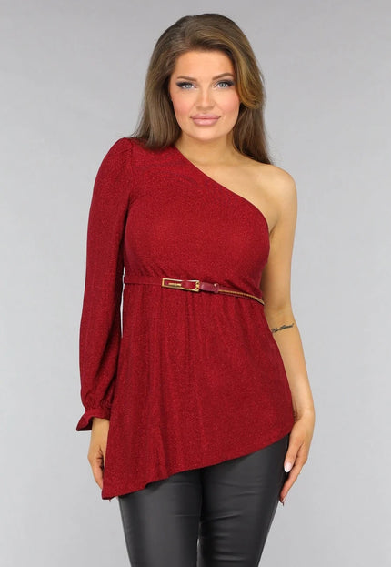 SALE80 Rode One Shoulder Glitter Top