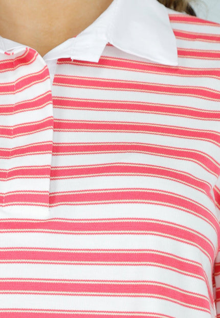 SALE80 Roze Gestreepte Polo T-shirt met Kraag