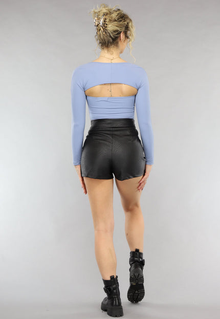 SALE80 Stretchy Strapless Top met Bolero in Lichtblauw