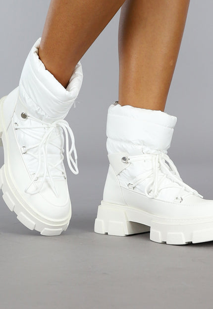 SALE80 Witte Gewatteerde Snowboots