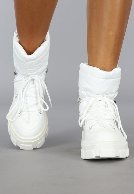 SALE80 Witte Gewatteerde Snowboots