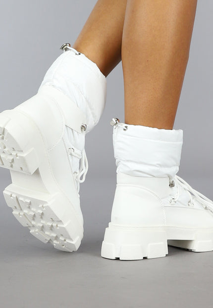 SALE80 Witte Gewatteerde Snowboots