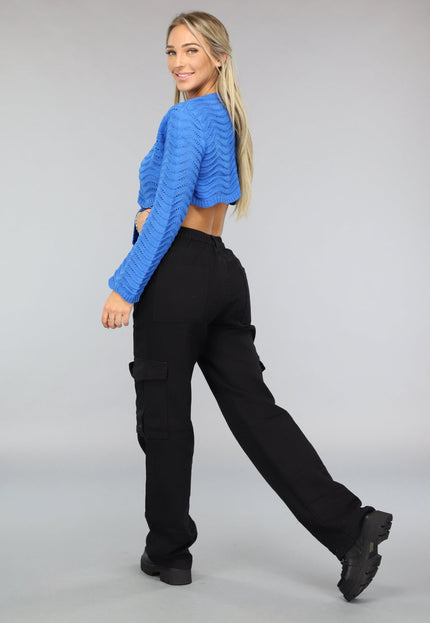 SALE85 Blauw Golvend Cropped Truitje