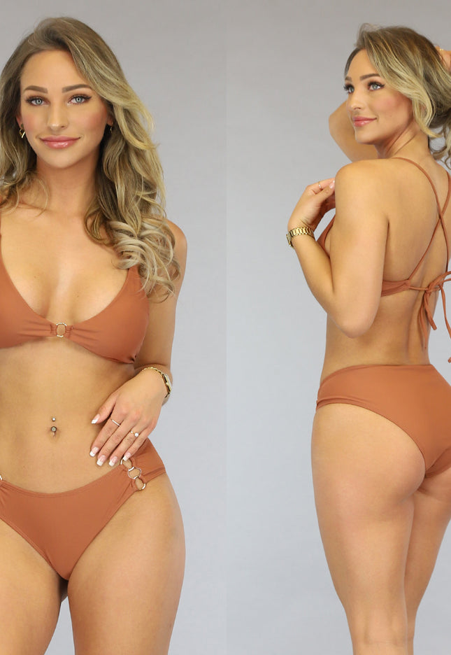 SALE85 Bruin Bikinibroekje