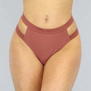 SALE85 Bruin Maxi Bikinibroekje met Straps