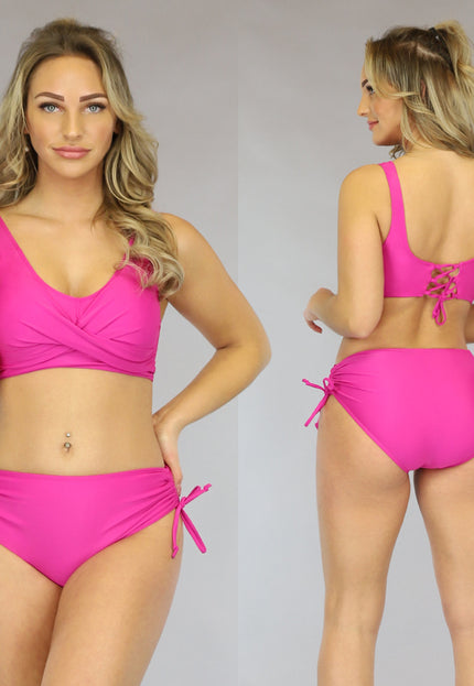 SALE85 Fuchsia Maxi Bikinibroekje met Veters