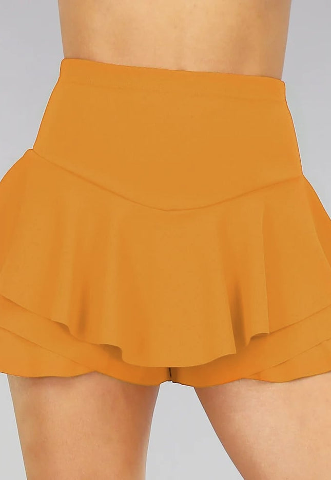 SALE85 Geplooide Lichtoranje Skort