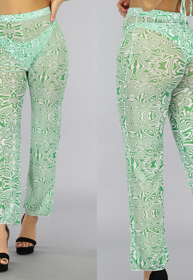 SALE85 Groene Marmerlook Bikini Broekje