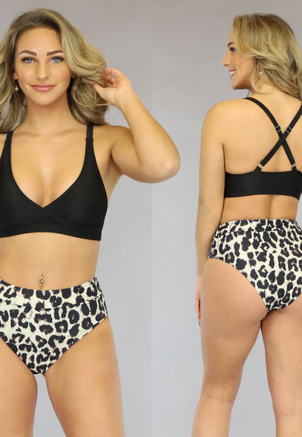 SALE85 High Waist Maxi Bikinibroekje met Luipaardprint