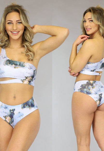 SALE85 High Waist Maxi Marmerlook Bikinibroekje