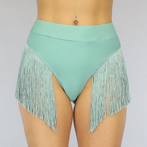 SALE85 Mint Bikinibroekje met Fringe