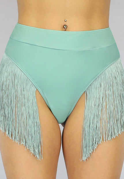 SALE85 Mint Bikinibroekje met Fringe