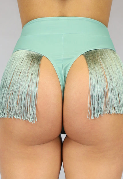 SALE85 Mint Bikinibroekje met Fringe