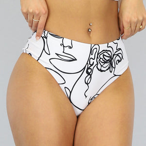 SALE85 Wit Bikinibroekje met Lijnwerk