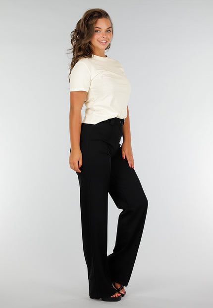SALESELECTIE Beige Katoenen Stretch Top met Korte Mouwen