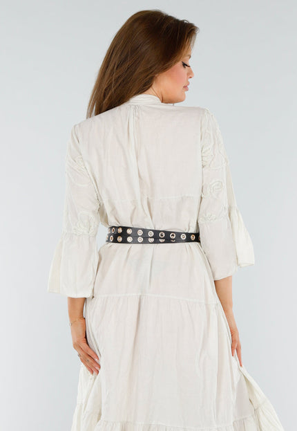 SALESELECTIE Beige Maxi-Jurk met Borduursels