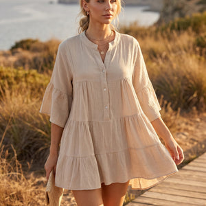 SALESELECTIE Beige Tuniekjurk met Volants