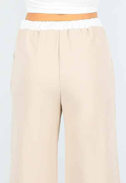 SALESELECTIE Beige Two Piece Set met Blouse Detail