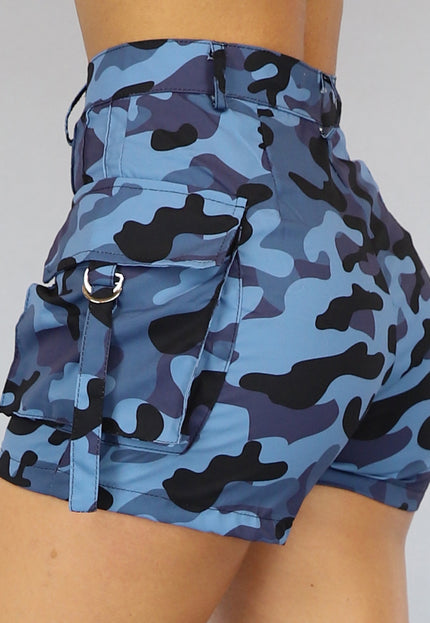 SALESELECTIE Blauwe Camo Cargo Short