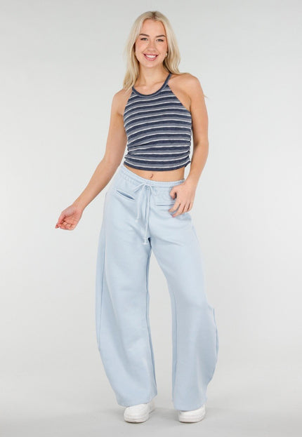 SALESELECTIE Blauwe Gestreepte Halter Top met Pads