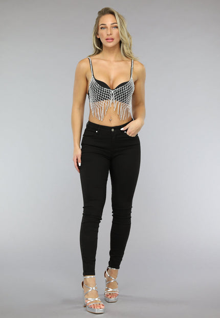 SALESELECTIE Bustier met Strass Fringe