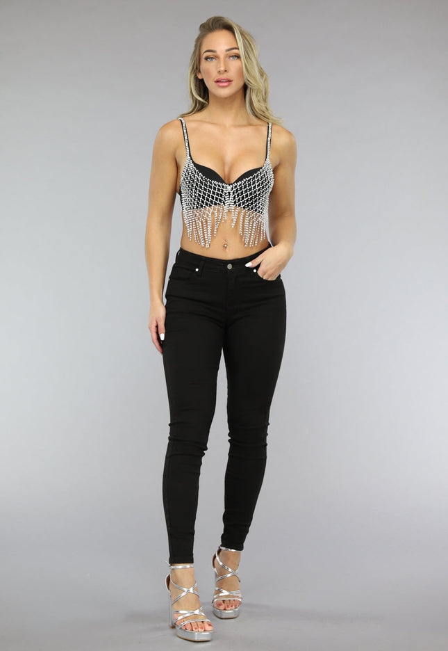 SALESELECTIE Bustier met Strass Fringe