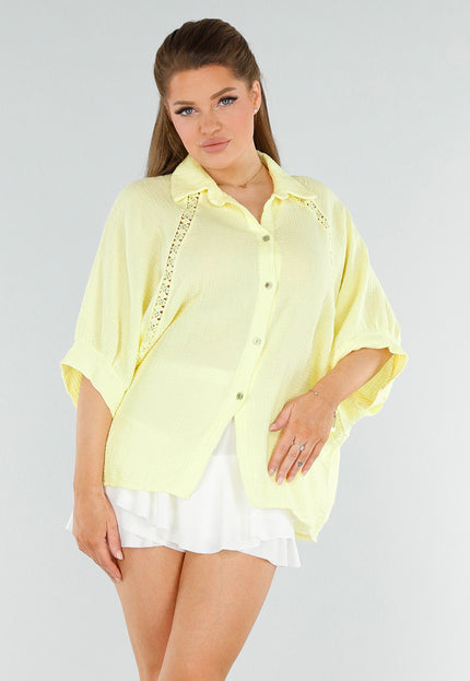 SALESELECTIE Butter Yellow Blouse met Knoopsluiting