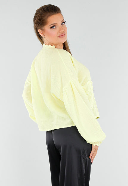 SALESELECTIE Butter Yellow Top met Hartzakken
