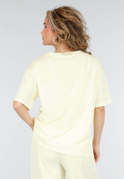 SALESELECTIE Butter Yellow V Hals T Shirt