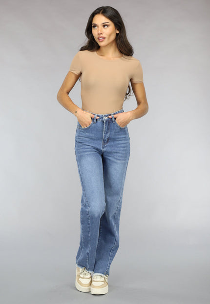 SALESELECTIE Camel Stretch Body met Korte Mouwen