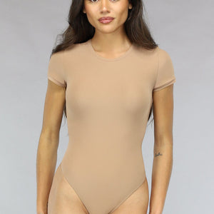 SALESELECTIE Camel Stretch Body met Korte Mouwen