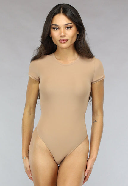 SALESELECTIE Camel Stretch Body met Korte Mouwen