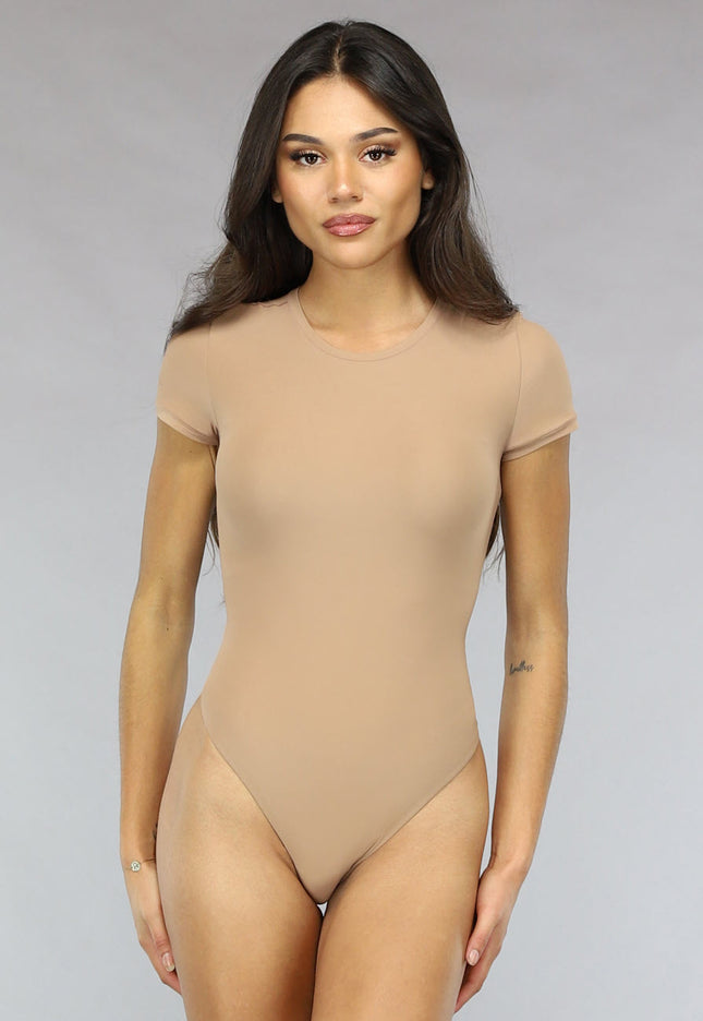 SALESELECTIE Camel Stretch Body met Korte Mouwen