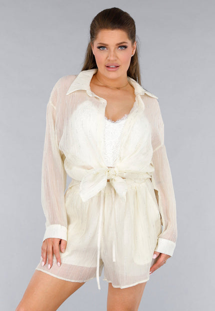 SALESELECTIE Crème 2-Delig See-Through Set