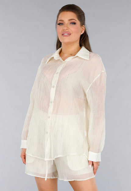 SALESELECTIE Crème 2-Delig See-Through Set