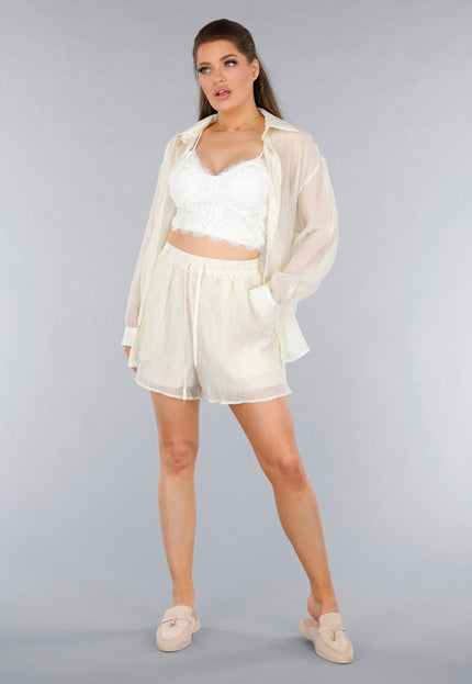 SALESELECTIE Crème 2-Delig See-Through Set