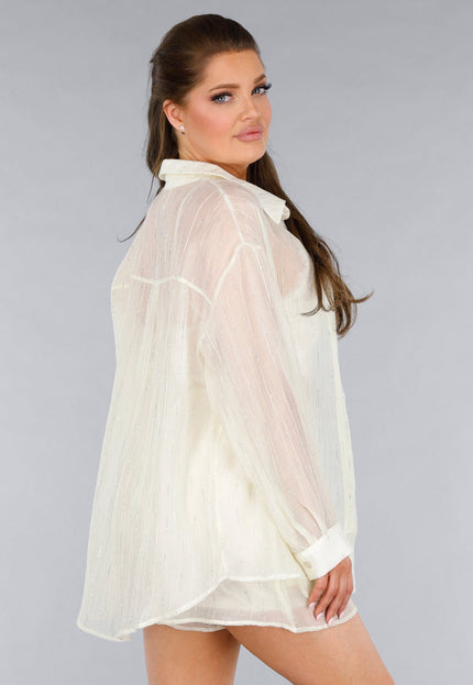 SALESELECTIE Crème 2-Delig See-Through Set