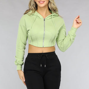SALESELECTIE Cropped Korset Look Vestje In Groen