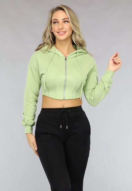 SALESELECTIE Cropped Korset Look Vestje In Groen