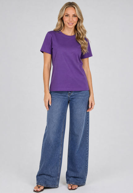 SALESELECTIE Donker Paars Basic T Shirt