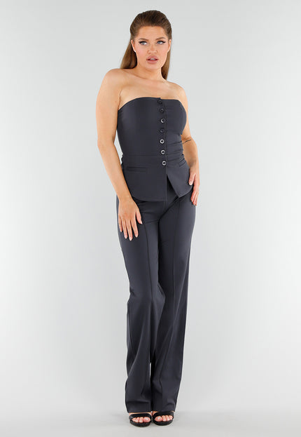 SALESELECTIE Donkergrijze Strapless Top
