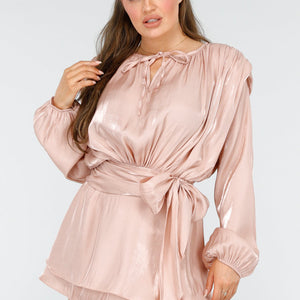 SALESELECTIE Elegante Roze Jurk met Strik