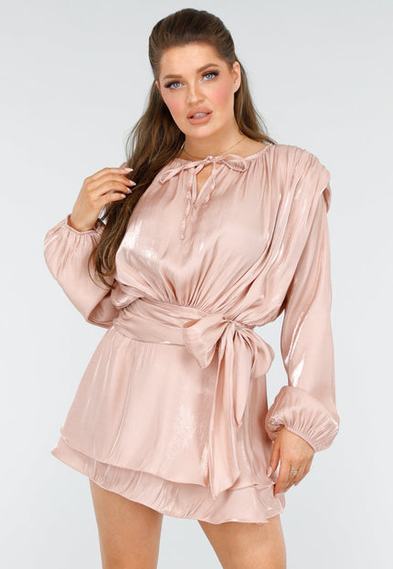 SALESELECTIE Elegante Roze Jurk met Strik