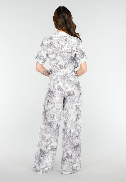 SALESELECTIE Elegante Two Piece Set in Zwart-Wit Print